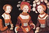 Saxon Princesses Sibylla, Emilia and Sidonia by Lucas Cranach the Elder